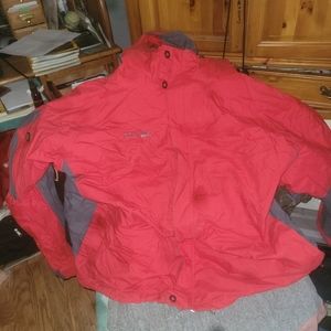 Columbia red waterproof jacket hoody xxl insulated